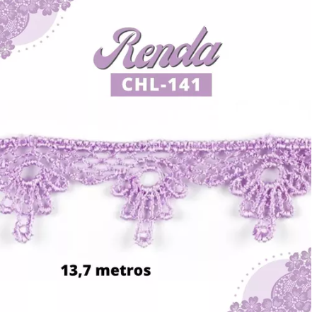 Renda Guipir CHL-141 2.0 Cm -  Rolo C/13.7 Metros Cor:Lilas