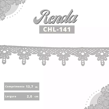 Renda Guipir CHL-141 2.0 Cm -  Rolo C/13.7 Metros Cor:Branco