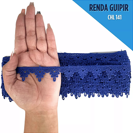 Renda Guipir CHL-141 2.0 Cm -  Rolo C/13.7 Metros Cor:Azul-Royal