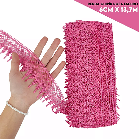 Renda Guipir CHL-143 - 6.0 Cm -  Rolo C/13.7 Metros Cor:Pink