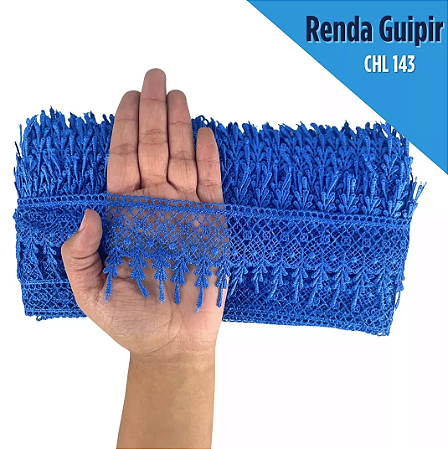 Renda Guipir CHL-143 - 6.0 Cm -  Rolo C/13.7 Metros Cor:Azul-Royal