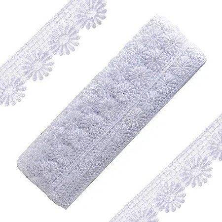 Renda Guipir CHL-149 3.0 Cm -  Rolo C/13.7 Metros Cor:Branco