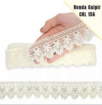 Renda Guipir CHL-156 5.0 Cm -  Rolo C/13.7 Metros Cor:Natural