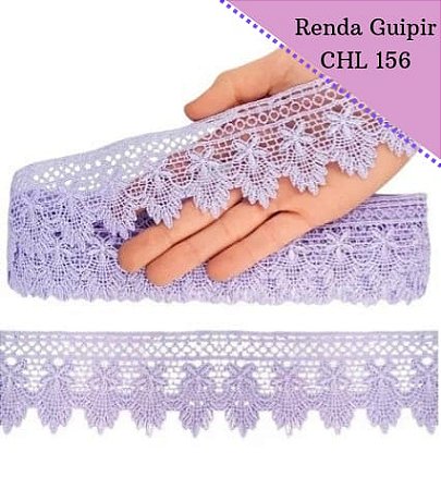 Renda Guipir CHL-156 5.0 Cm -  Rolo C/13.7 Metros Cor:Lilas