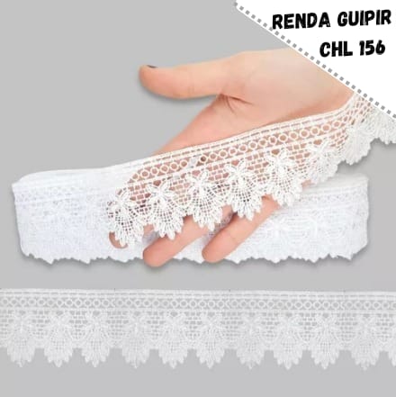 Renda Guipir CHL-156 5.0 Cm -  Rolo C/13.7 Metros Cor:Branco