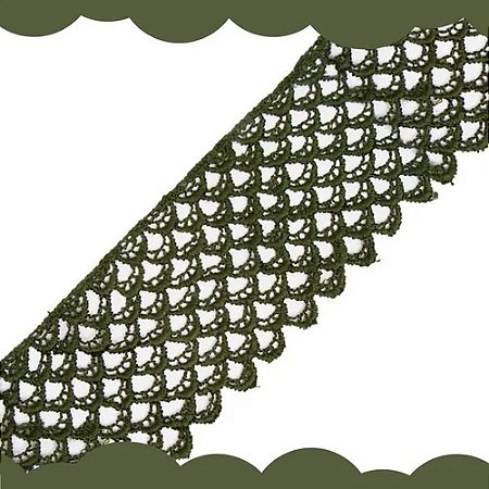Renda Guipir CHL-160 - 6.0 Cm -  Rolo C/13.7 Metros Cor:Verde-Musgo
