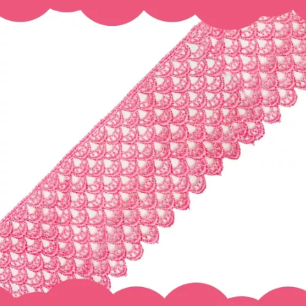 Renda Guipir CHL-160 - 6.0 Cm -  Rolo C/13.7 Metros Cor:Rosa-Chiclete