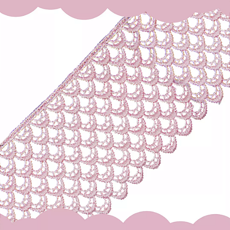 Renda Guipir CHL-160 - 6.0 Cm -  Rolo C/13.7 Metros Cor:Rosa-Bebe
