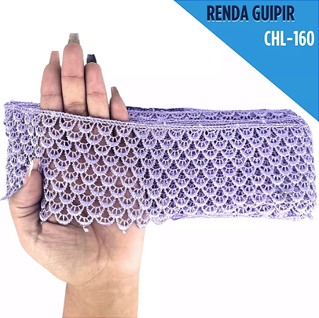 Renda Guipir CHL-160 - 6.0 Cm -  Rolo C/13.7 Metros Cor:Lilas