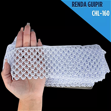 Renda Guipir CHL-160 - 6.0 Cm -  Rolo C/13.7 Metros Cor:Branco
