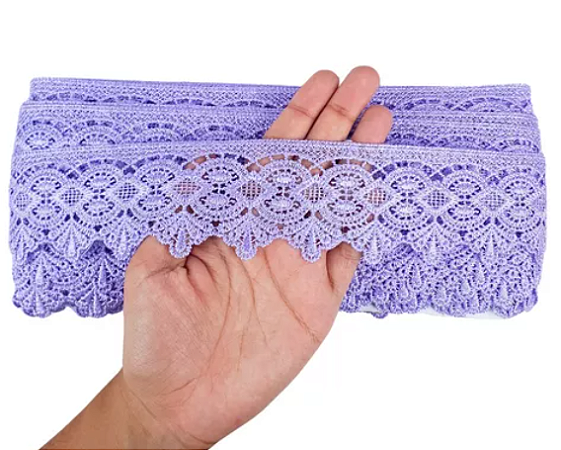 Renda Guipir CHL-162 - 5.0 Cm -  Rolo C/13.7 Metros Cor:Lilas
