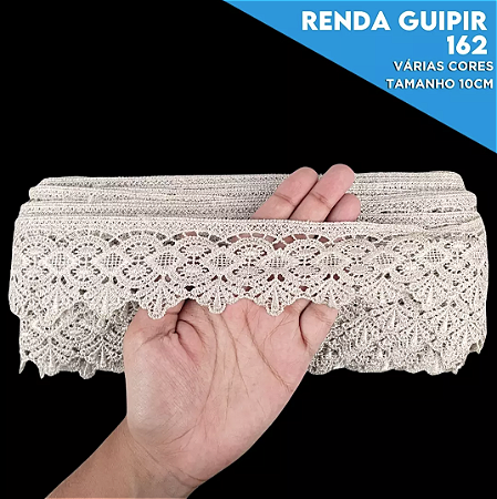 Renda Guipir CHL-162 - 5.0 Cm -  Rolo C/13.7 Metros Cor:Bege