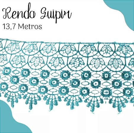 Renda Guipir CHL-185 9.9 Cm -  Rolo C/13.7 Metros Cor:Turquesa-Escuro