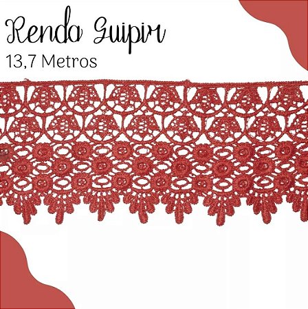 Renda Guipir CHL-185 9.9 Cm -  Rolo C/13.7 Metros Cor:Terra