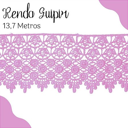 Renda Guipir CHL-185 9.9 Cm -  Rolo C/13.7 Metros Cor:Rosa-Bebe