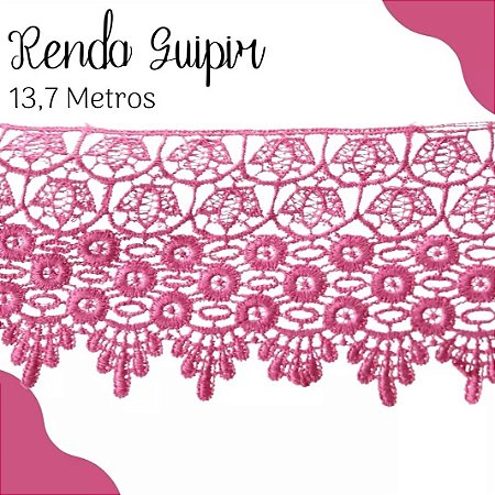 Renda Guipir CHL-185 9.9 Cm -  Rolo C/13.7 Metros Cor:Pink