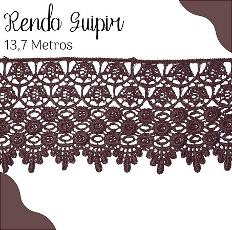 Renda Guipir CHL-185 9.9 Cm -  Rolo C/13.7 Metros Cor:Marrom