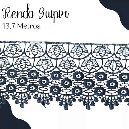 Renda Guipir CHL-185 9.9 Cm -  Rolo C/13.7 Metros Cor:Marinho