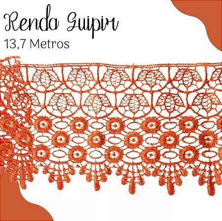 Renda Guipir CHL-185 9.9 Cm -  Rolo C/13.7 Metros Cor:Laranja