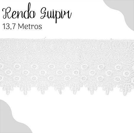 Renda Guipir CHL-185 9.9 Cm -  Rolo C/13.7 Metros Cor:Branco