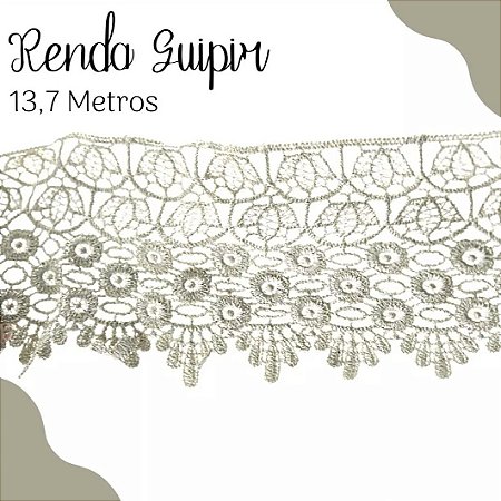 Renda Guipir CHL-185 9.9 Cm -  Rolo C/13.7 Metros Cor:Bege