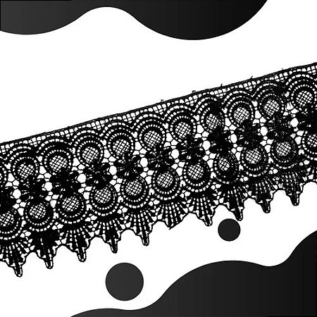 Renda Guipir CHL-426 - 11.0 Cm - Rolo C/13.7 Metros Cor:Preto