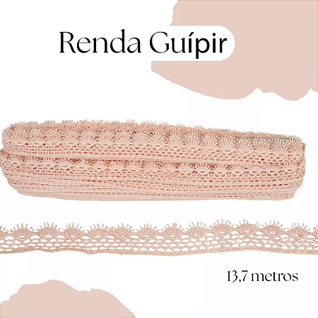 Renda Guipir CHL-428 2.0 Cm -  Rolo C/13.7 Metros Cor:Salmao