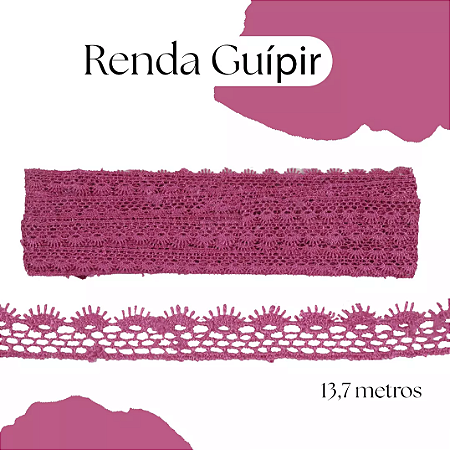 Renda Guipir CHL-428 2.0 Cm -  Rolo C/13.7 Metros Cor:Pink