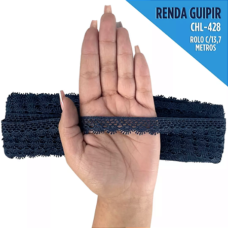 Renda Guipir CHL-428 2.0 Cm -  Rolo C/13.7 Metros Cor:Marinho