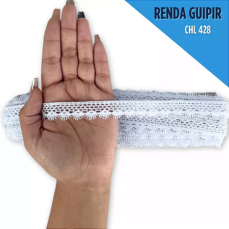 Renda Guipir CHL-428 2.0 Cm -  Rolo C/13.7 Metros Cor:Branco