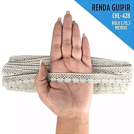 Renda Guipir CHL-428 2.0 Cm -  Rolo C/13.7 Metros Cor:Bege