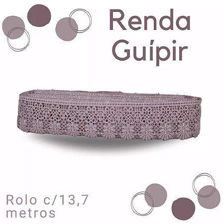 Renda Guipir CHL-435 5.0 Cm -  Rolo C/13.7 Metros Cor:Rose