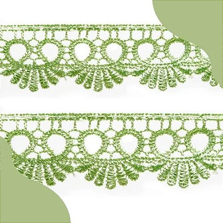 Renda Guipir CHL-113 - 2.5 Cm -  Rolo C/13.7 Mts Cor:Verde-Limao