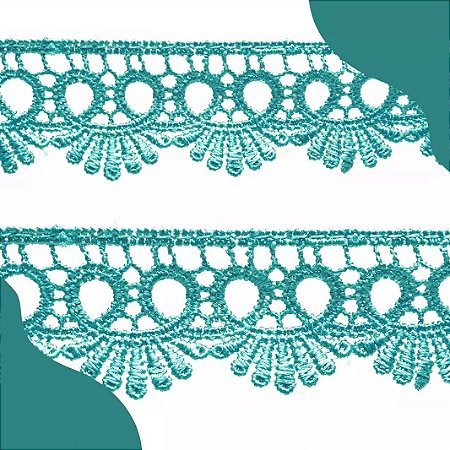 Renda Guipir CHL-113 - 2.5 Cm -  Rolo C/13.7 Mts Cor:Verde-Jade