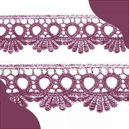 Renda Guipir CHL-113 - 2.5 Cm -  Rolo C/13.7 Mts Cor:Rose-Escuro