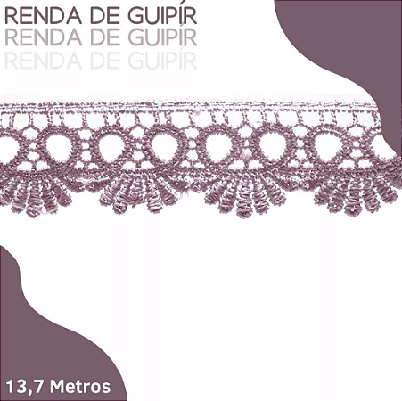 Renda Guipir CHL-113 - 2.5 Cm -  Rolo C/13.7 Mts Cor:Rose