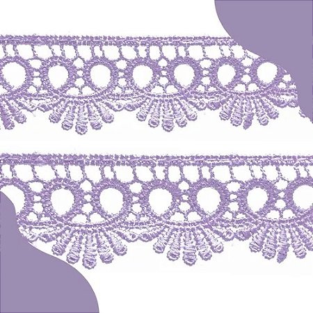 Renda Guipir CHL-113 - 2.5 Cm -  Rolo C/13.7 Mts Cor:Lilas