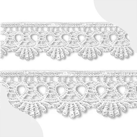 Renda Guipir CHL-113 - 2.5 Cm -  Rolo C/13.7 Mts Cor:Branco