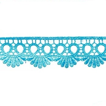 Renda Guipir CHL-113 - 2.5 Cm -  Rolo C/13.7 Mts Cor:Azul-Turquesa