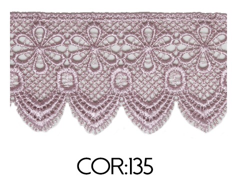 Renda Guipir CHL-133 - 6.0 Cm -  Rolo C/13.7 Metros Cor:Rose