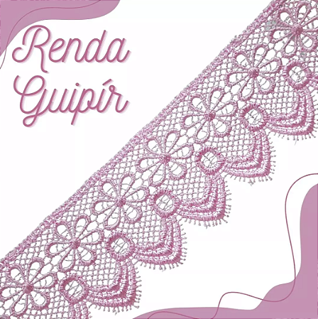 Renda Guipir CHL-133 - 6.0 Cm -  Rolo C/13.7 Metros Cor:Rosa-Candy