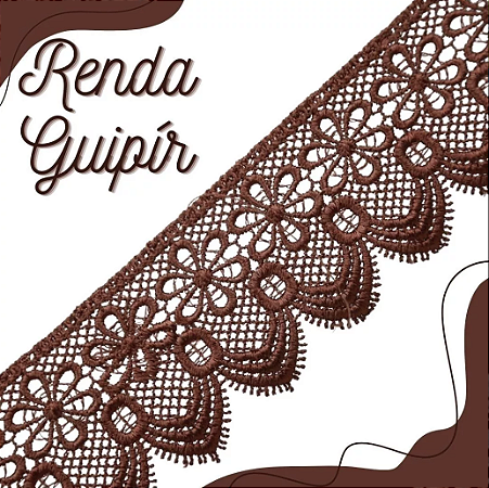 Renda Guipir CHL-133 - 6.0 Cm -  Rolo C/13.7 Metros Cor:Marrom