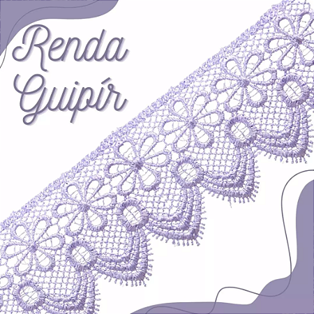 Renda Guipir CHL-133 - 6.0 Cm -  Rolo C/13.7 Metros Cor:Lilas