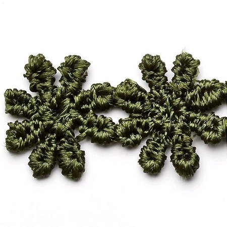 Renda Guipir CHL-207 FLOR 1.0 Cm -  Rolo C/13.7 Metros Cor:Verde-Musgo
