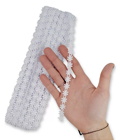 Renda Guipir CHL-207 FLOR 1.0 Cm -  Rolo C/13.7 Metros Cor:Branco
