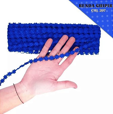 Renda Guipir CHL-207 FLOR 1.0 Cm -  Rolo C/13.7 Metros Cor:Azul-Royal