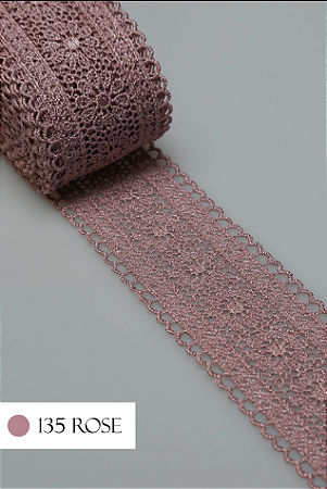Renda Guipir CHL-419 Entremeio 4.0 Cm - Rolo C/13.7 Metros Cor:Rose