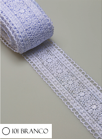 Renda Guipir CHL-419 Entremeio 4.0 Cm - Rolo C/13.7 Metros Cor:Branco