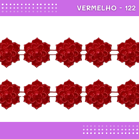 Galão Perolado Aljofre - SPF-26 - Rolo C/10 mts COR:VERMELHO-122