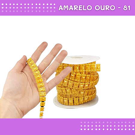 Galão Perolado Aljofre - SPF-29 - Rolo C/10 mts COR:AMARELO OURO-81